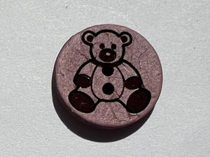 Bilde av Knapp Kokos 2 hull 15mm Bamse, Lilla